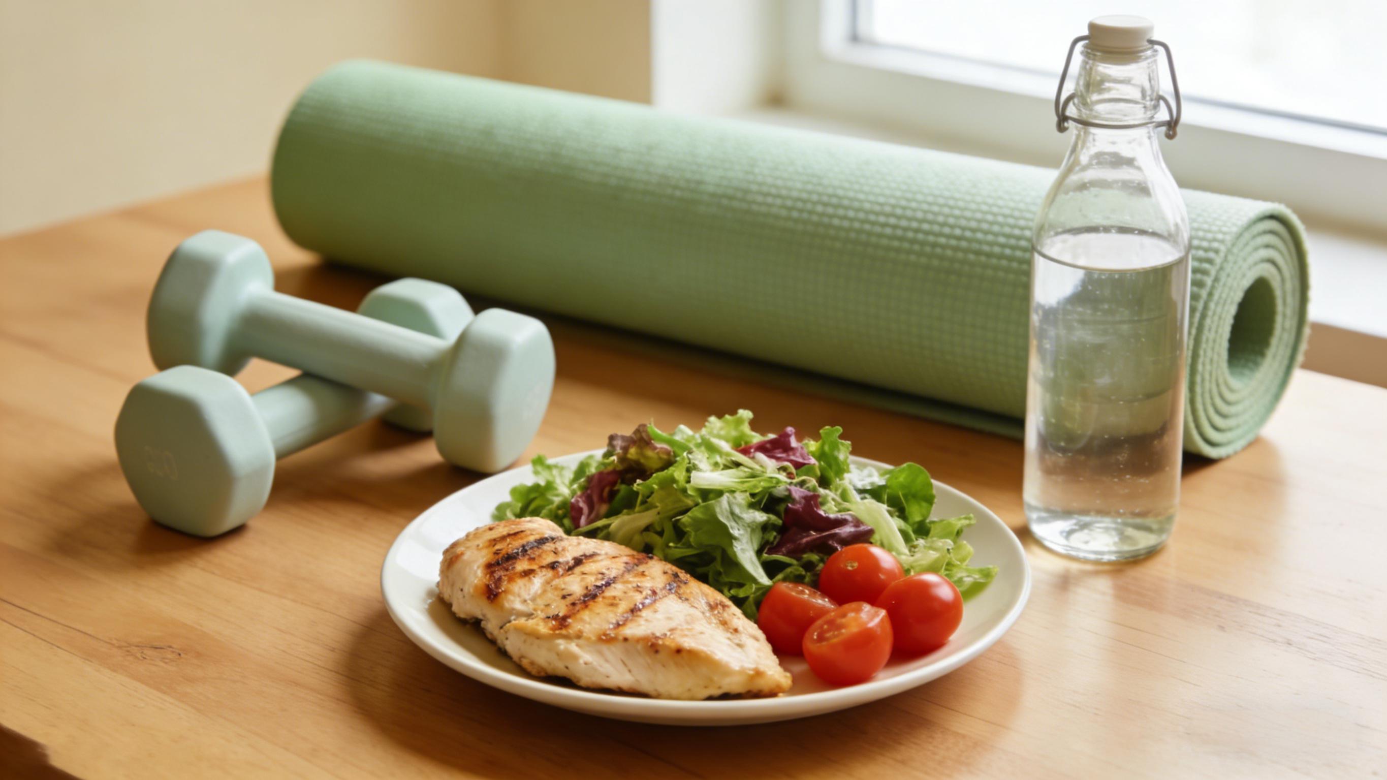 Healthy lifestyle concept showing various weight loss methods